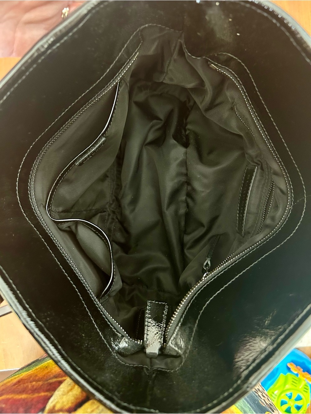 Burberry Black, Gray and White Plaid Leather-Trim Tote - Picture 10 of 10
